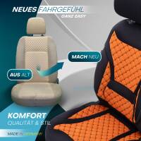 Sitzbezüge für Audi A3 8Y ab 2020 (Schwarz-Orange) HEPH3 | Mit ABE