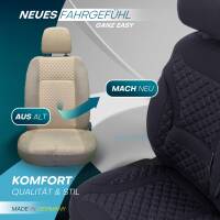 Sitzbezüge für Chevrolet Spark M300 M400 ab 2010 (Schwarz) HEPH4 | Mit ABE