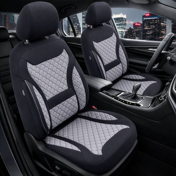 Sitzbezüge für Hyundai i20 PB ab 2008-2014 (Schwarz-Grau) HEPH1 | Mit ABE