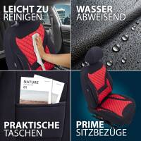 Sitzbezüge für Citroen C4 Cactus 1 ab 2014-2018 (Schwarz-Rot) HEPH2 | Mit ABE