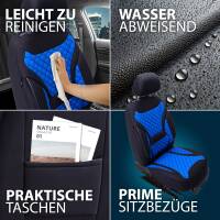 Sitzbezüge für Nissan Leaf 1 ab 2010-2018 (Schwarz-Blau) HEPH6 | Mit ABE