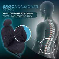 Sitzbezüge für Toyota Avensis T25 ab 2003-2008 (Schwarz) HEPH4 | Mit ABE