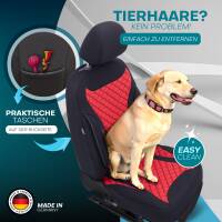 Sitzbezüge für Mercedes EQV 447 ab 2020 (Schwarz-Rot) HEPH2 | Mit ABE