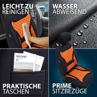 Sitzbezüge für Toyota Land Cruiser J30 ab 2021 (Schwarz-Orange) HEPH3 | Mit ABE