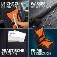 Sitzbezüge für VW T7 Multivan ab 2021 (Schwarz-Orange) HEPH3 | Mit ABE