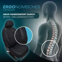 Sitzbezüge für Fiat 500 Gen 2 ab 2020 (Schwarz) DION102 | Mit ABE