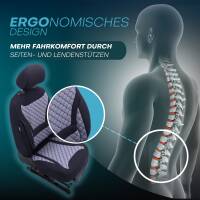 Sitzbezüge für Nissan Micra K13 ab 2010-2016 (Schwarz-Grau) HEPH1 | Mit ABE