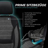 Sitzbezüge für Toyota Proace Verso Kasten 2 ab 2016 (Schwarz-Grau) HADE2K24 | Mit ABE
