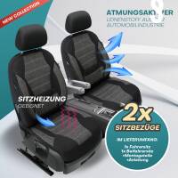 Sitzbezüge für Toyota Proace Verso Kasten 2 ab 2016 (Schwarz-Grau) HADE2K24 | Mit ABE
