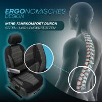 Sitzbezüge für Toyota Proace Verso Kasten 2 ab 2016 (Schwarz-Grau) HADE2K24 | Mit ABE