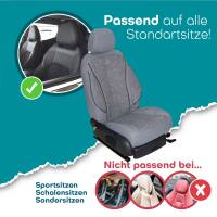 Prime Sitzbezüge für Mercedes C-Klasse W205 S205 ab 2014-2021 (Grau) MT1