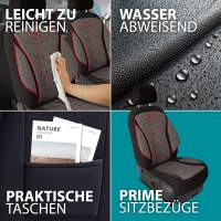 Prime Sitzbezüge für Dacia Logan 2. Gen. ab 2012-2020 (Schwarz-Rot) MT2 | Mit ABE