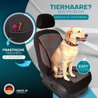 Prime Sitzbezüge für Ford S-Max 1 ab 2006-2014 (Schwarz-Rot) MT2 | Mit ABE