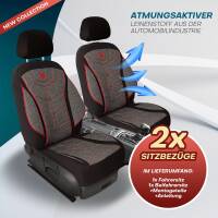 Prime Sitzbezüge für Ford S-Max 1 ab 2006-2014 (Schwarz-Rot) MT2 | Mit ABE