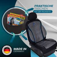 Prime Sitzbezüge für Chevrolet Matiz 1 ab 2004-2018 (Schwarz-Blau) MT3 | Mit ABE