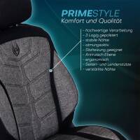 Prime Sitzbezüge für Dacia Logan 2. Gen. ab 2012-2020 (Schwarz-Dunkelgrau) MT4 | Mit ABE