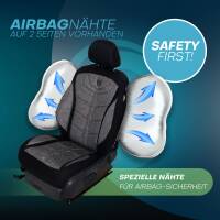 Prime Sitzbezüge für Toyota Proace Verso Kasten 2 ab 2016 (Schwarz-Dunkelgrau) MT4 | Mit ABE