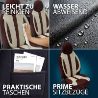 Pilot Sitzbezüge für Ford Focus 1 ab 1998-2004 (Braun-Beige) ZARA412 | Mit ABE
