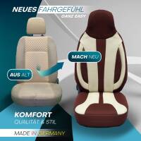 Pilot Sitzbezüge für Audi A6 C4 ab 1994-1997 (Braun-Beige) ZARA412 | Mit ABE