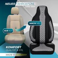 Pilot Wohnmobil Sitzbezüge für Deeflexx Flexx 580 (Schwarz-Grau) WOHN401