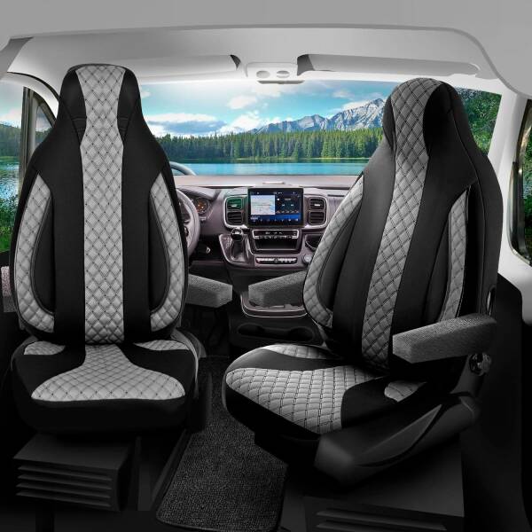 Pilot Wohnmobil Sitzbezüge für Keystone RV Outback (Schwarz-Grau) WOHN401