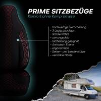 Pilot Wohnmobil Sitzbezüge für Frankia Charisma E 700 (Schwarz-Rot) WOHN402