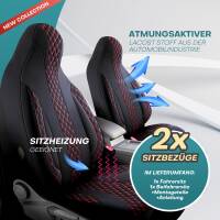 Pilot Wohnmobil Sitzbezüge für Giottiline Challenger 7000 (Schwarz-Rot) WOHN402