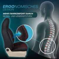 Pilot Wohnmobil Sitzbezüge für McLouis Glen Plus 1500 (Schwarz-Rot) WOHN402