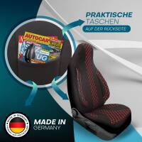 Pilot Wohnmobil Sitzbezüge für Moncayo Halcon 700 G (Schwarz-Rot) WOHN402