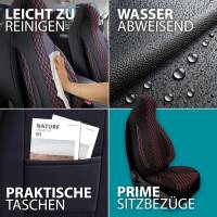 Pilot Wohnmobil Sitzbezüge für  Niesmann Bischoff Flair 1200 L (Schwarz-Rot) WOHN402