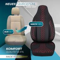 Pilot Wohnmobil Sitzbezüge für Phoenix Reisemobile Travelo 640 (Schwarz-Rot) WOHN402