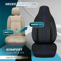 Pilot Wohnmobil Sitzbezüge für Bürstner Camper Van California Coast 630 (Schwarz-Blau) WOHN406