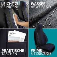 Pilot Wohnmobil Sitzbezüge für Glendale RV E-Motion (Schwarz-Blau) WOHN406