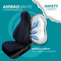 Pilot Wohnmobil Sitzbezüge für LMC Caravan Layton 590 E (Schwarz-Blau) WOHN406