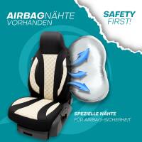 Pilot Wohnmobil Sitzbezüge für Knaus Tabbert Camper Van California Beach XL (Beige-Schwarz) WOHN410