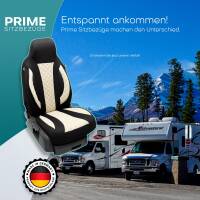 Pilot Wohnmobil Sitzbezüge für Bürstner Camper Van California XL (Beige-Schwarz) WOHN410