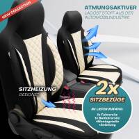 Pilot Wohnmobil Sitzbezüge für Bürstner Camper Van California Beach Edition XL (Beige-Schwarz) WOHN410