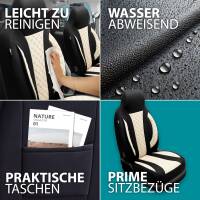 Pilot Wohnmobil Sitzbezüge für Fleetwood Enterprises Discovery Class E (Beige-Schwarz) WOHN410