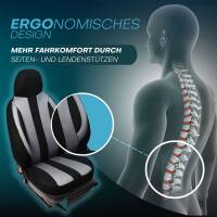 Pilot Sitzbezüge für Tesla Model X ab 2015 (Schwarz-Grau) ZENO501