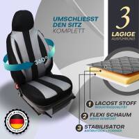 Pilot Sitzbezüge für Renault Clio 4 ab 2012-2019 (Schwarz-Grau) ZENO501 | Mit ABE