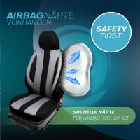 Pilot Sitzbezüge für Renault Alaskan ab 2017 (Schwarz-Grau) ZENO501