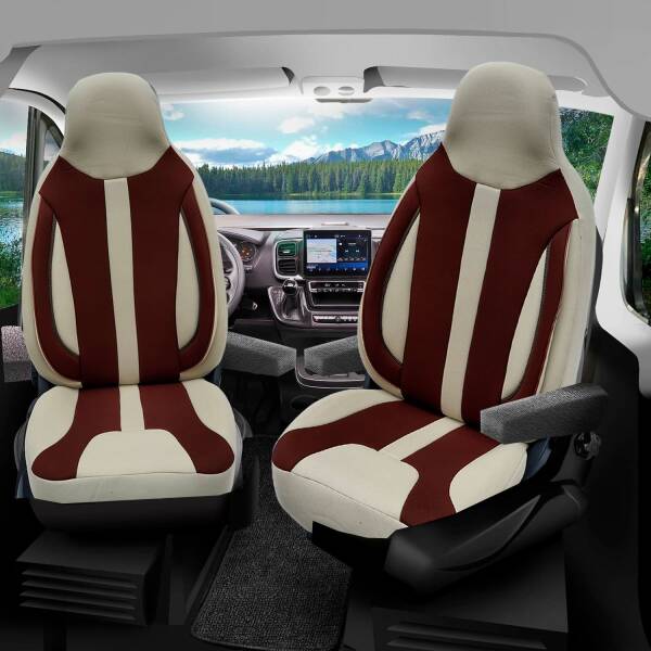 Pilot Wohnmobil Sitzbezüge für Bürstner Camper Van California Beach Edition XL (Beige-Braun) WOHN413