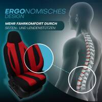 Pilot Sitzbezüge für Ford Tourneo Transit Connect 2 ab 2013-2018 (Schwarz-Rot) ZENO502