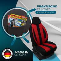 Pilot Sitzbezüge für Ford Tourneo Transit Connect 2 ab 2013-2018 (Schwarz-Rot) ZENO502