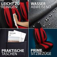 Pilot Sitzbezüge für VW Golf 5 ab 2003-2009 (Schwarz-Rot) ZENO502 | Mit ABE