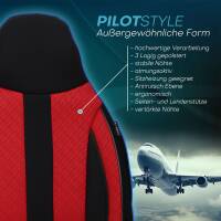 Pilot Sitzbezüge für Toyota Camry 6 ab 2006-2011 (Schwarz-Rot) ZENO502 | Mit ABE