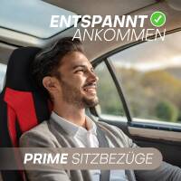 Pilot Sitzbezüge für Mercedes EQB X243 ab 2021 (Schwarz-Rot) ZENO502 | Mit ABE