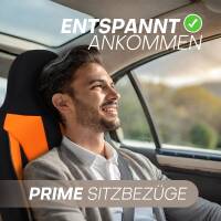 Pilot Sitzbezüge für Toyota Camry 8 ab 2017 (Schwarz-Orange) ZENO503 | Mit ABE