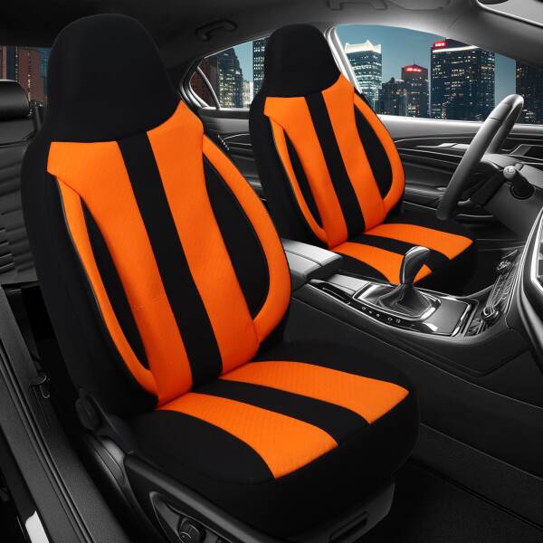 Pilot Sitzbezüge für Land Rover Range Rover Velar ab 2017 (Schwarz-Orange) ZENO503 | Mit ABE