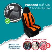 Pilot Sitzbezüge für Audi Q4 ab 2021 (Schwarz-Orange) ZENO503 | Mit ABE